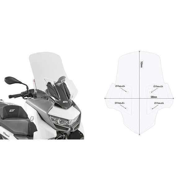 GIVI 5132DT BMW C400GT スクリーン D5132KIT付き Givi