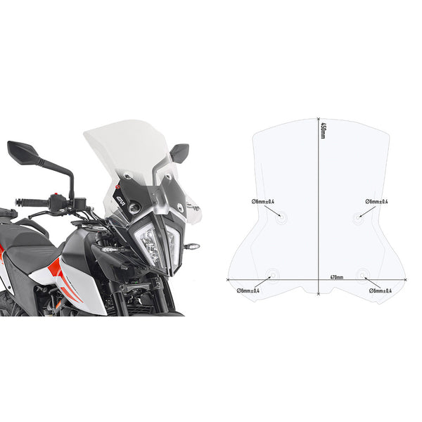 セキュリティ・セーフティ Givi Airflow KTM 390 Adventure 20-24 7710DT SPECIFIC SCREEN